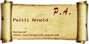 Peitli Arnold névjegykártya